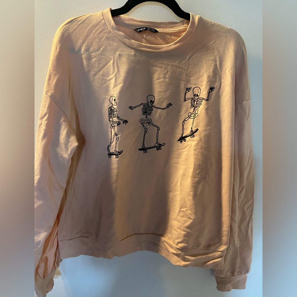 Beige skeleton crewneck Medium